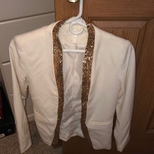 cream blazer with sequin.. SOLD